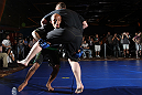 SYDNEY, AUSTRALIA - FEBRUARY 28:  Demetrious Johnson works out for the media during the UFC on FX open workouts at the Star Casino on February 28, 2012 in Sydney, Australia.  (Photo by Josh Hedges/Zuffa LLC/Zuffa LLC via Getty Images) *** Local Caption *** Demetrious Johnson