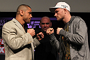 SYDNEY, AUSTRALIA - MARCH 01:  (L-R) Opponents Thiago Alves and Martin Kampmann face off during the UFC on FX press conference at the Star Casino on March 1, 2012 in Sydney, Australia.  (Photo by Josh Hedges/Zuffa LLC/Zuffa LLC via Getty Images) *** Local Caption *** Martin Kampmann; Thiago Alves