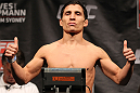 SYDNEY, AUSTRALIA - MARCH 02:  Joseph Benavidez weighs in during the UFC on FX official weigh in at Allphones Arena on March 2, 2012 in Sydney, Australia.  (Photo by Josh Hedges/Zuffa LLC/Zuffa LLC via Getty Images) *** Local Caption *** Joseph Benavidez