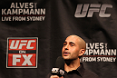 SYDNEY, AUSTRALIA - MARCH 02:  UFC host Jon Anik interacts with fans during a Q&A session before the UFC on FX official weigh in at Allphones Arena on March 2, 2012 in Sydney, Australia.  (Photo by Josh Hedges/Zuffa LLC/Zuffa LLC via Getty Images) *** Local Caption *** Jon Anik