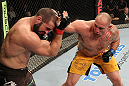 SYDNEY, AUSTRALIA - MARCH 03:  (R-L) Shawn Jordan punches Oli Thompson in their heavyweight bout during the UFC on FX event at Allphones Arena on March 3, 2012 in Sydney, Australia.  (Photo by Josh Hedges/Zuffa LLC/Zuffa LLC via Getty Images) *** Local Caption *** Oli Thompson; Shawn Jordan