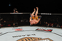 SYDNEY, AUSTRALIA - MARCH 03:  Shawn Jordan performs a back flip after knocking out Oli Thompson in a heavyweight bout during the UFC on FX event at Allphones Arena on March 3, 2012 in Sydney, Australia.  (Photo by Josh Hedges/Zuffa LLC/Zuffa LLC via Getty Images) *** Local Caption *** Shawn Jordan
