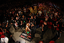 SYDNEY, AUSTRALIA - MARCH 03:  Demetrious Johnson prepares to enter the Octagon before his bout against Ian McCall during the UFC on FX event at Allphones Arena on March 3, 2012 in Sydney, Australia.  (Photo by Josh Hedges/Zuffa LLC/Zuffa LLC via Getty Images) *** Local Caption *** Demetrious Johnson