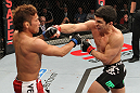 SYDNEY, AUSTRALIA - MARCH 03:  (R-L) Joseph Benavidez punches Yasuhiro Urushitani in a flyweight bout during the UFC on FX event at Allphones Arena on March 3, 2012 in Sydney, Australia.  (Photo by Josh Hedges/Zuffa LLC/Zuffa LLC via Getty Images) *** Local Caption *** Joseph Benavidez; Yasuhiro Urushitani