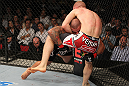 SYDNEY, AUSTRALIA - MARCH 03:  (R-L) Martin Kampmann secures a guillotine choke submission to defeat Thiago Alves in a welterweight bout during the UFC on FX event at Allphones Arena on March 3, 2012 in Sydney, Australia.  (Photo by Josh Hedges/Zuffa LLC/Zuffa LLC via Getty Images) *** Local Caption *** Thiago Alves; Martin Kampmann
