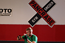 STOCKHOLM, SWEDEN - APRIL 11:  Alexander Gustafsson works out for the media during the UFC open workouts at Pancrase Gym on April 11, 2012 in Stockholm, Sweden.  (Photo by Josh Hedges/Zuffa LLC/Zuffa LLC via Getty Images)