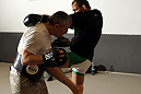 STOCKHOLM, SWEDEN - APRIL 11:  Reza Madadi works out for the media during the UFC open workouts at Pancrase Gym on April 11, 2012 in Stockholm, Sweden.  (Photo by Josh Hedges/Zuffa LLC/Zuffa LLC via Getty Images)
