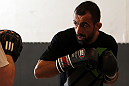 STOCKHOLM, SWEDEN - APRIL 11:  Reza Madadi works out for the media during the UFC open workouts at Pancrase Gym on April 11, 2012 in Stockholm, Sweden.  (Photo by Josh Hedges/Zuffa LLC/Zuffa LLC via Getty Images)