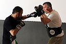 STOCKHOLM, SWEDEN - APRIL 11:  Reza Madadi works out for the media during the UFC open workouts at Pancrase Gym on April 11, 2012 in Stockholm, Sweden.  (Photo by Josh Hedges/Zuffa LLC/Zuffa LLC via Getty Images)