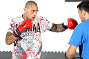 STOCKHOLM, SWEDEN - APRIL 11:  Thiago Silva of Brazil works out for the media during the UFC open workouts at Pancrase Gym on April 11, 2012 in Stockholm, Sweden.  (Photo by Josh Hedges/Zuffa LLC/Zuffa LLC via Getty Images)