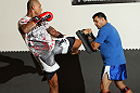 STOCKHOLM, SWEDEN - APRIL 11:  Thiago Silva of Brazil works out for the media during the UFC open workouts at Pancrase Gym on April 11, 2012 in Stockholm, Sweden.  (Photo by Josh Hedges/Zuffa LLC/Zuffa LLC via Getty Images)