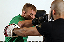 STOCKHOLM, SWEDEN - APRIL 11:  Alexander Gustafsson of Sweden works out for the media during the UFC open workouts at Pancrase Gym on April 11, 2012 in Stockholm, Sweden.  (Photo by Josh Hedges/Zuffa LLC/Zuffa LLC via Getty Images)