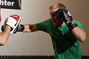 STOCKHOLM, SWEDEN - APRIL 11:  Alexander Gustafsson of Sweden works out for the media during the UFC open workouts at Pancrase Gym on April 11, 2012 in Stockholm, Sweden.  (Photo by Josh Hedges/Zuffa LLC/Zuffa LLC via Getty Images)