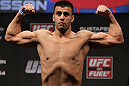 STOCKHOLM, SWEDEN - APRIL 13:  Besam Yousef of Sweden weighs in during the official UFC on Fuel TV weigh in event at Ericsson Globe on April 13, 2012 in Stockholm, Sweden.  (Photo by Josh Hedges/Zuffa LLC/Zuffa LLC via Getty Images)
