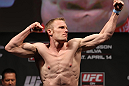 STOCKHOLM, SWEDEN - APRIL 13:  James Head weighs in during the official UFC on Fuel TV weigh in event at Ericsson Globe on April 13, 2012 in Stockholm, Sweden.  (Photo by Josh Hedges/Zuffa LLC/Zuffa LLC via Getty Images)