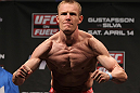 STOCKHOLM, SWEDEN - APRIL 13:  James Head weighs in during the official UFC on Fuel TV weigh in event at Ericsson Globe on April 13, 2012 in Stockholm, Sweden.  (Photo by Josh Hedges/Zuffa LLC/Zuffa LLC via Getty Images)