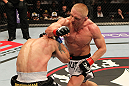 STOCKHOLM, SWEDEN - APRIL 14:  (R-L) Dennis Siver punches Diego Nunes during their featherweight bout at the UFC on Fuel TV event at Ericsson Globe on April 14, 2012 in Stockholm, Sweden.  (Photo by Josh Hedges/Zuffa LLC/Zuffa LLC via Getty Images)
