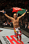STOCKHOLM, SWEDEN - APRIL 14: Siyar Bahadurzada reacts to his win over Paulo Thiago at the UFC on Fuel TV event at Ericsson Globe on April 14, 2012 in Stockholm, Sweden. (Photo by Josh Hedges/Zuffa LLC/Zuffa LLC via Getty Images)