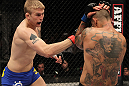STOCKHOLM, SWEDEN - APRIL 14:  (L-R) Alexander Gustafsson punches Thiago Silva during their light heavyweight bout at the UFC on Fuel TV event at Ericsson Globe on April 14, 2012 in Stockholm, Sweden.  (Photo by Josh Hedges/Zuffa LLC/Zuffa LLC via Getty Images)