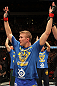 STOCKHOLM, SWEDEN - APRIL 14: Alexander Gustafsson is declared the winner in his fight against Thiago Silva at the UFC on Fuel TV event at Ericsson Globe on April 14, 2012 in Stockholm, Sweden. (Photo by Josh Hedges/Zuffa LLC/Zuffa LLC via Getty Images)