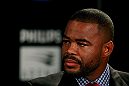 ATLANTA, GA - APRIL 18:  Rashad Evans converses with the media during the press conference for his UFC 145 bout against Jon Jones at Park Tavern on April 18, 2012 in Atlanta, Georgia.  (Photo by Kevin C. Cox/Zuffa LLC/Zuffa LLC via Getty Images)