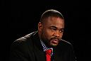 ATLANTA, GA - APRIL 18:  Rashad Evans converses with the media during the press conference for his UFC 145 bout against Jon Jones at Park Tavern on April 18, 2012 in Atlanta, Georgia.  (Photo by Kevin C. Cox/Zuffa LLC/Zuffa LLC via Getty Images)