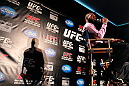 ATLANTA, GA - APRIL 18:  Jon Jones converses with the media during the press conference for his UFC 145 bout against Rashad Evans at Park Tavern on April 18, 2012 in Atlanta, Georgia.  (Photo by Kevin C. Cox/Zuffa LLC/Zuffa LLC via Getty Images)