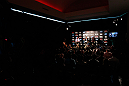ATLANTA, GA - APRIL 18:  Jon Jones and Rashad Evans converse with the media during the press conference for their UFC 145 bout at Park Tavern on April 18, 2012 in Atlanta, Georgia.  (Photo by Kevin C. Cox/Zuffa LLC/Zuffa LLC via Getty Images)
