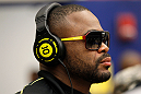 ATLANTA, GA - APRIL 19:  Rashad Evans prepares to work out for the media during UFC 145 open workouts at GSU Sports Arena on April 19, 2012 in Atlanta, Georgia.  (Photo by Kevin C. Cox/Zuffa LLC/Zuffa LLC via Getty Images)