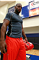 ATLANTA, GA - APRIL 19:  Rashad Evans prepares to work out for the media during UFC 145 open workouts at GSU Sports Arena on April 19, 2012 in Atlanta, Georgia.  (Photo by Kevin C. Cox/Zuffa LLC/Zuffa LLC via Getty Images)