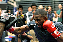 ATLANTA, GA - APRIL 19:  Rashad Evans works out for the media during UFC 145 open workouts at GSU Sports Arena on April 19, 2012 in Atlanta, Georgia.  (Photo by Kevin C. Cox/Zuffa LLC/Zuffa LLC via Getty Images)