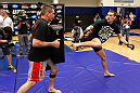 ATLANTA, GA - APRIL 19:  Stephen Thompson works out for the media during UFC 145 open workouts at GSU Sports Arena on April 19, 2012 in Atlanta, Georgia.  (Photo by Kevin C. Cox/Zuffa LLC/Zuffa LLC via Getty Images)