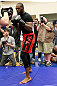 ATLANTA, GA - APRIL 19:  Jon Jones works out for the media during UFC 145 open workouts at GSU Sports Arena on April 19, 2012 in Atlanta, Georgia.  (Photo by Kevin C. Cox/Zuffa LLC/Zuffa LLC via Getty Images)