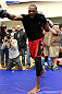 ATLANTA, GA - APRIL 19:  Jon Jones works out for the media during UFC 145 open workouts at GSU Sports Arena on April 19, 2012 in Atlanta, Georgia.  (Photo by Kevin C. Cox/Zuffa LLC/Zuffa LLC via Getty Images)