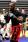 ATLANTA, GA - APRIL 19:  Jon Jones works out for the media during UFC 145 open workouts at GSU Sports Arena on April 19, 2012 in Atlanta, Georgia.  (Photo by Kevin C. Cox/Zuffa LLC/Zuffa LLC via Getty Images)