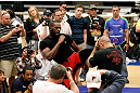 ATLANTA, GA - APRIL 19:  Jon Jones works out for the media during UFC 145 open workouts at GSU Sports Arena on April 19, 2012 in Atlanta, Georgia.  (Photo by Kevin C. Cox/Zuffa LLC/Zuffa LLC via Getty Images)