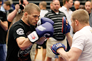 ATLANTA, GA - APRIL 19:  Michael McDonald works out for the media during UFC 145 open workouts at GSU Sports Arena on April 19, 2012 in Atlanta, Georgia.  (Photo by Kevin C. Cox/Zuffa LLC/Zuffa LLC via Getty Images)