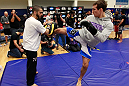 ATLANTA, GA - APRIL 19:  Rory MacDonald of Canada works out for the media during UFC 145 open workouts at GSU Sports Arena on April 19, 2012 in Atlanta, Georgia.  (Photo by Kevin C. Cox/Zuffa LLC/Zuffa LLC via Getty Images)
