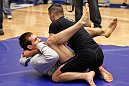 ATLANTA, GA - APRIL 19:  Rory MacDonald of Canada works out for the media during UFC 145 open workouts at GSU Sports Arena on April 19, 2012 in Atlanta, Georgia.  (Photo by Kevin C. Cox/Zuffa LLC/Zuffa LLC via Getty Images)
