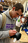 ATLANTA, GA - APRIL 19:  Rory MacDonald of Canada signs autographs after working out for the media during UFC 145 open workouts at GSU Sports Arena on April 19, 2012 in Atlanta, Georgia.  (Photo by Kevin C. Cox/Zuffa LLC/Zuffa LLC via Getty Images)