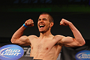 ATLANTA, GA - APRIL 20:  Bantamweight fighter Michael McDonald weighs in for his bout against Miguel Angel Torres during the UFC 145 official weigh in at Fox Theatre on April 20, 2012 in Atlanta, Georgia.  (Photo by Al Bello/Zuffa LLC/Zuffa LLC via Getty Images)
