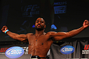 ATLANTA, GA - APRIL 20:  Rashad Evans weighs in during the UFC 145 official weigh in at Fox Theatre on April 20, 2012 in Atlanta, Georgia.  (Photo by Al Bello/Zuffa LLC/Zuffa LLC via Getty Images)