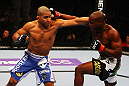 ATLANTA, GA - APRIL 21:  Marcus Brimage (R) and Maximo Blanco exchange blows during their featherweight bout for UFC 145 at Philips Arena on April 21, 2012 in Atlanta, Georgia.  (Photo by Al Bello/Zuffa LLC/Zuffa LLC via Getty Images)