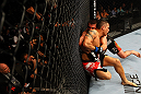 ATLANTA, GA - APRIL 21:  Keith Wisniewski and Chris Clements (front) grapple during their welterweight bout for UFC 145 at Philips Arena on April 21, 2012 in Atlanta, Georgia.  (Photo by Al Bello/Zuffa LLC/Zuffa LLC via Getty Images)