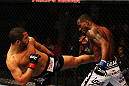 ATLANTA, GA - APRIL 21:  John Makdessi (L) kicks Anthony Njokuani during their lightweight bout for UFC 145 at Philips Arena on April 21, 2012 in Atlanta, Georgia.  (Photo by Al Bello/Zuffa LLC/Zuffa LLC via Getty Images)