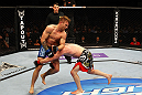 ATLANTA, GA - APRIL 21:  Mark Bocek (R) grapples with John Alessio during their lightweight bout for UFC 145 at Philips Arena on April 21, 2012 in Atlanta, Georgia.  (Photo by Al Bello/Zuffa LLC/Zuffa LLC via Getty Images)