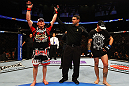 ATLANTA, GA - APRIL 21:  Mark Bocek (L) celebrates defeating John Alessio (R) by unanimous decision during their lightweight bout for UFC 145 at Philips Arena on April 21, 2012 in Atlanta, Georgia.  (Photo by Al Bello/Zuffa LLC/Zuffa LLC via Getty Images)