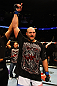 ATLANTA, GA - APRIL 21:  Ben Rothwell celebrates his TKO victory over Brendan Schaub after their heavyweight bout for UFC 145 at Philips Arena on April 21, 2012 in Atlanta, Georgia.  (Photo by Al Bello/Zuffa LLC/Zuffa LLC via Getty Images)