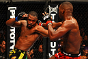ATLANTA, GA - APRIL 21:  Jon Jones (R) punches Rashad Evans during their light heavyweight title bout for UFC 145 at Philips Arena on April 21, 2012 in Atlanta, Georgia.  (Photo by Al Bello/Zuffa LLC/Zuffa LLC via Getty Images)