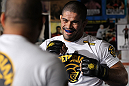 NEW YORK, NY - MAY 02:  Rousimar Palhares works out for the fans and media during the UFC on FOX open workouts at Church Street Boxing Gym on May 2, 2012 in New York City.  (Photo by Josh Hedges/Zuffa LLC/Zuffa LLC via Getty Images)